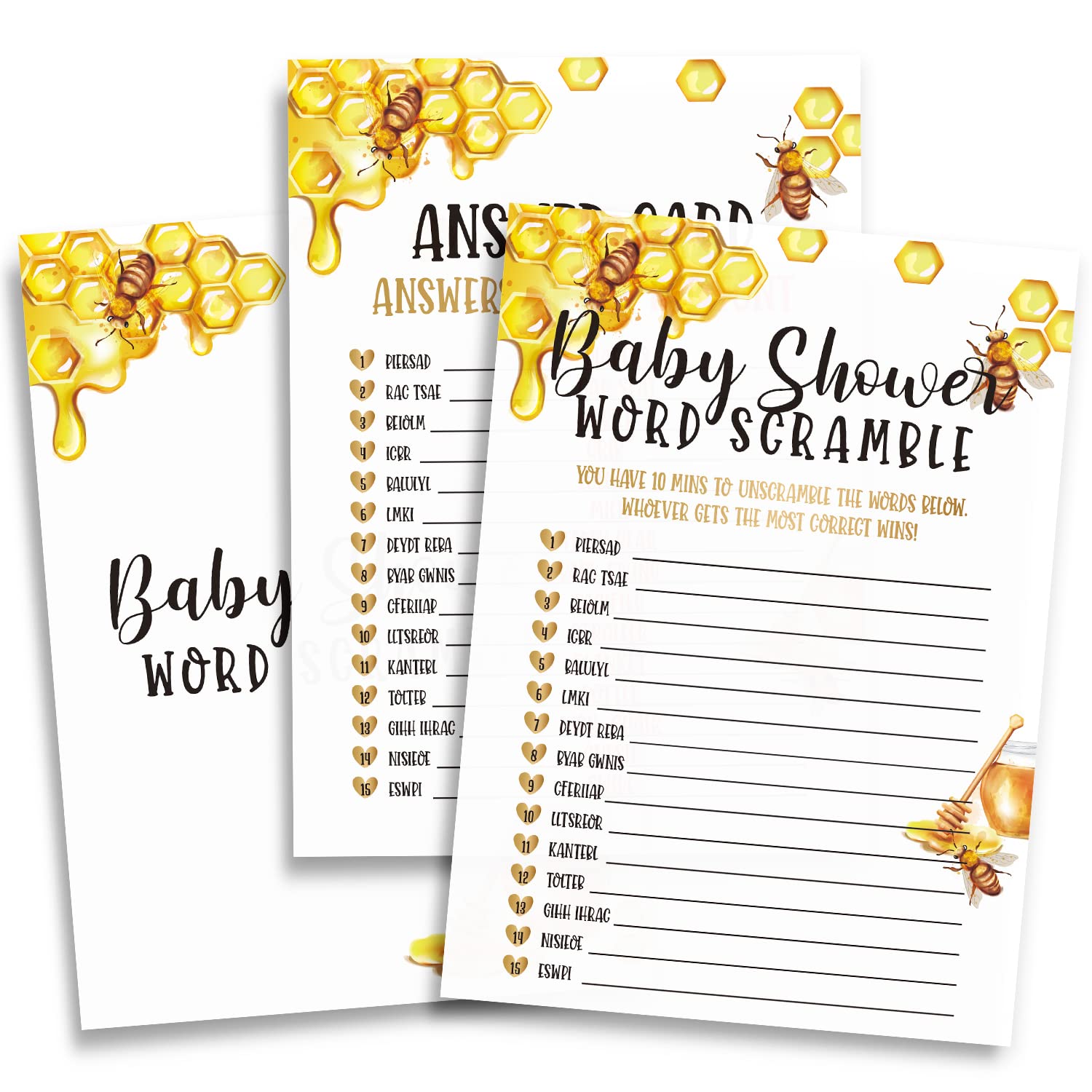 Buy Honey Baby Shower Games Baby Shower Word Scramble, 31 Cards