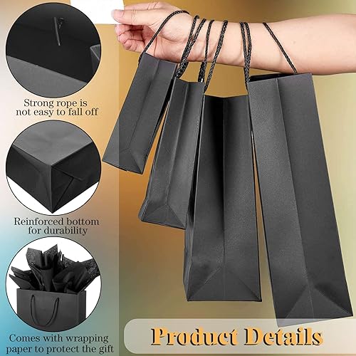 Miniatura 3 de Outus Bolsas de papel kraft con papel de copia de 4 tamaños diferentes bolsas de papel de compras de papel en 6 pulgadas 8 pulgadas 11 pulgadas y 13