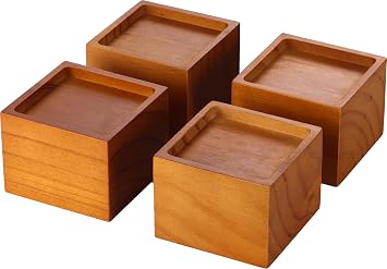 Lufia Wood Bed Furniture Risers 3 Inch, Solid Pine Wood Furniture Risers Enhance Durability, Comfort, and Style with Effortless Installation and Added Functionality