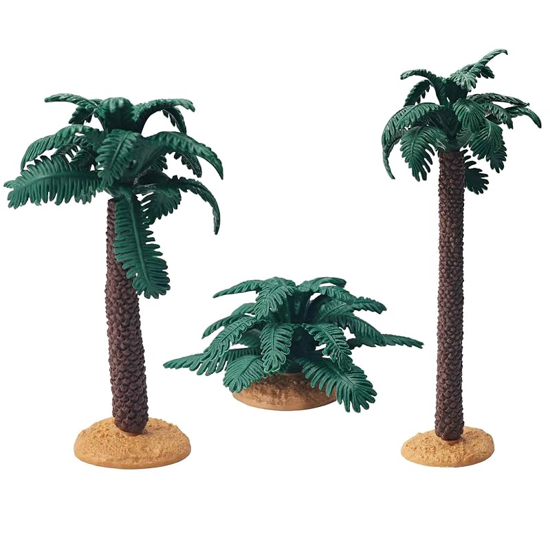 Decoração para Aquário com Mini Palmeiras Artificiais Klyeola, PVC, Pacote com 3