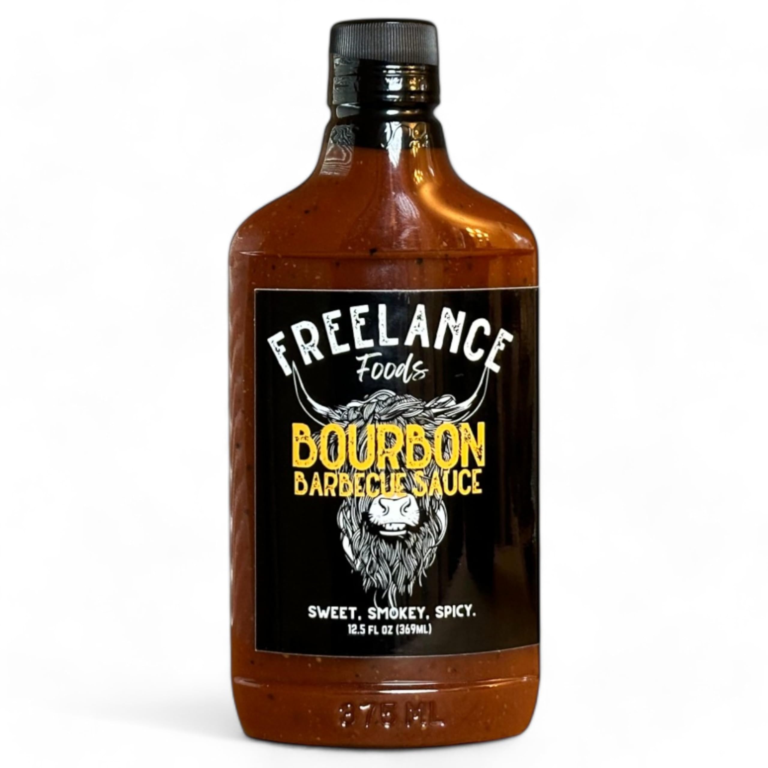 Bourbon BBQ Sauce with Real Kentucky Bourbon, 12 oz – Sweet & Spicy Barbecue Sauce for Wings, Chicken, Pork, and More – Small-Batch BBQ Sauce Handcrafted in Texas – Freelance Foods