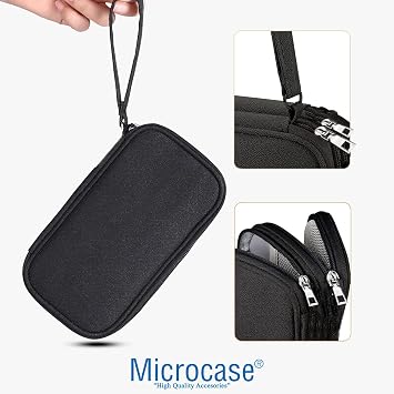 Microcase Portable Waterproof Double Layer Zipper 8 Compartment Hard Disc Travel Bag Organizer Al4210