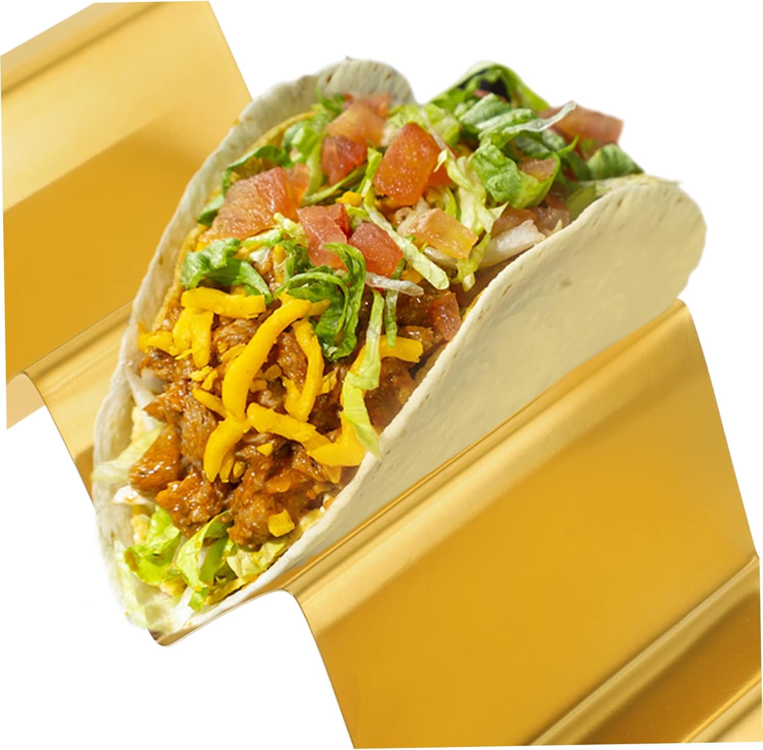 3pcs Taco Stand Aplastador De Tortillas Frame Holder Stand Baking Taco Rack Taco Tray Plates Taco Rack Holds Kitchen Supplies Baking Pancake Stand Metal Taco Rack/1393 ( Color : Goldenx4pcs , Size : 2