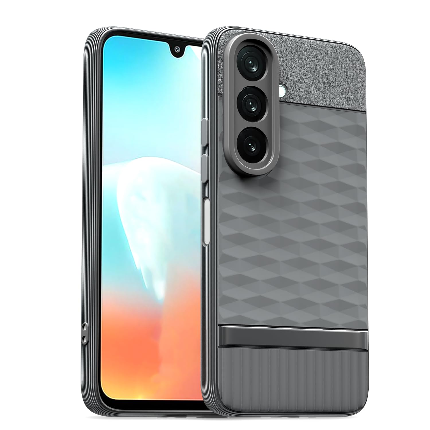 Pikkme Back Cover for Samsung Galaxy M47 5G / A27 5G Camera Protection 3D Hexa Cube Design Silicone Protective Bumper Case (Grey)-image-43