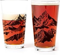 Vista 11 de Black Lantern Juego de 2 vasos de pinta con temática natural, vasos de pinta en diseños únicos para entusiastas de la cerveza artesanal, juego