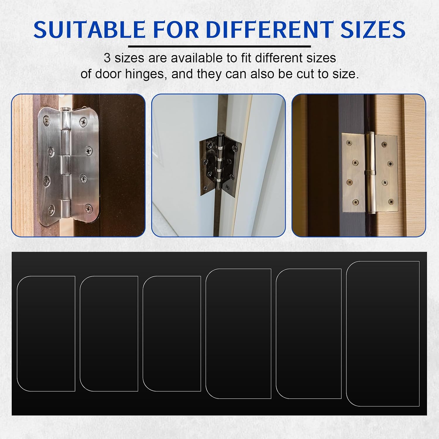 Marspark 60 Pcs Door Hinge Masking Covers, 3.5''/4''/4.5'' Black Door Hinge Protect Masking Shields for Painting, Protection Paint Covers for Average Residential Doors Hinges-Face Plate image 5