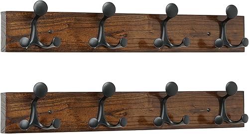 Miniatura 247 de SKOLOO Perchero de madera blanca de 17 pulgadas con 3 ganchos triples, ideal para entradas familiares, aulas y almacenamiento de suministros para