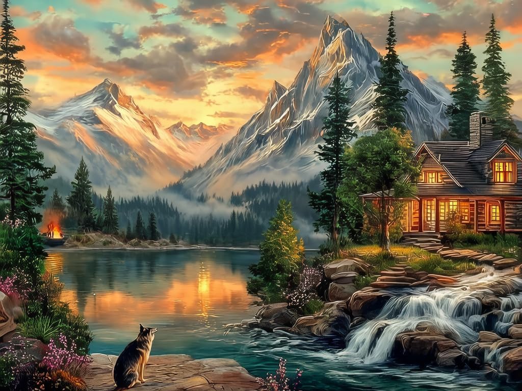 Hestarcul Landscape Paint by Numbers for Adults,Forest DIY Painting Kits for Adult,Tree Color by Numbers,Paint by Number Canvas Crafts Watercolor for Beginner Home Decor
