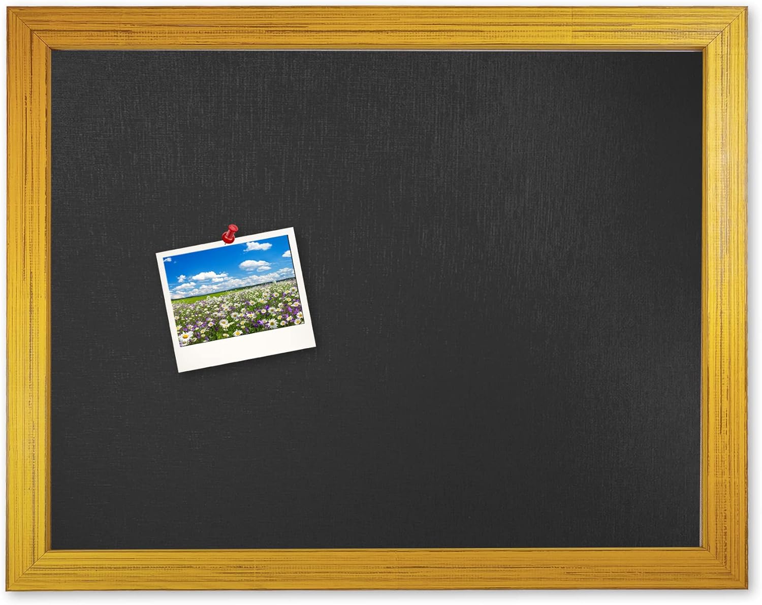 Savanna Barnwood Framed Black Fabric Bulletin Board Handcrafted (24x30, Yellow Frame | Black Fabric)