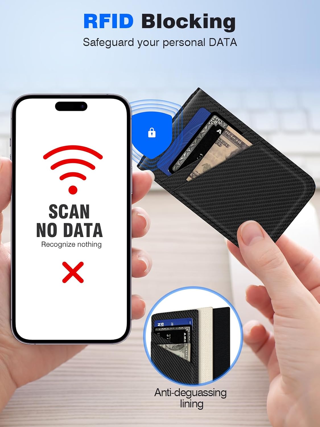 TopMade for MagSafe Wallet Stand, Strongest Magnetic Phone Wallet Card Holder for iPhone 17/16/15/14/13/12 Series, Vegan Leather, RFID Blocking, 5 Card Slots, Open ID Window, Slim, Black - Image 5