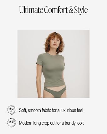 Organic Basics Women's Flex Short Sleeve Cotton T-Shirt Flex Short Sleeve Cotton T-Shirt (Pack of 1)