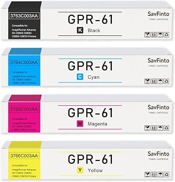 GPR-61 GPR61 Toner Cartridge Replacement for Canon ImageRunner Advance DX C5840i C5850i C5860i C5870i 5840 5850 5860 Printers 3763C003AA 3764C003AA 3765C003AA High Yield, 4-Pack