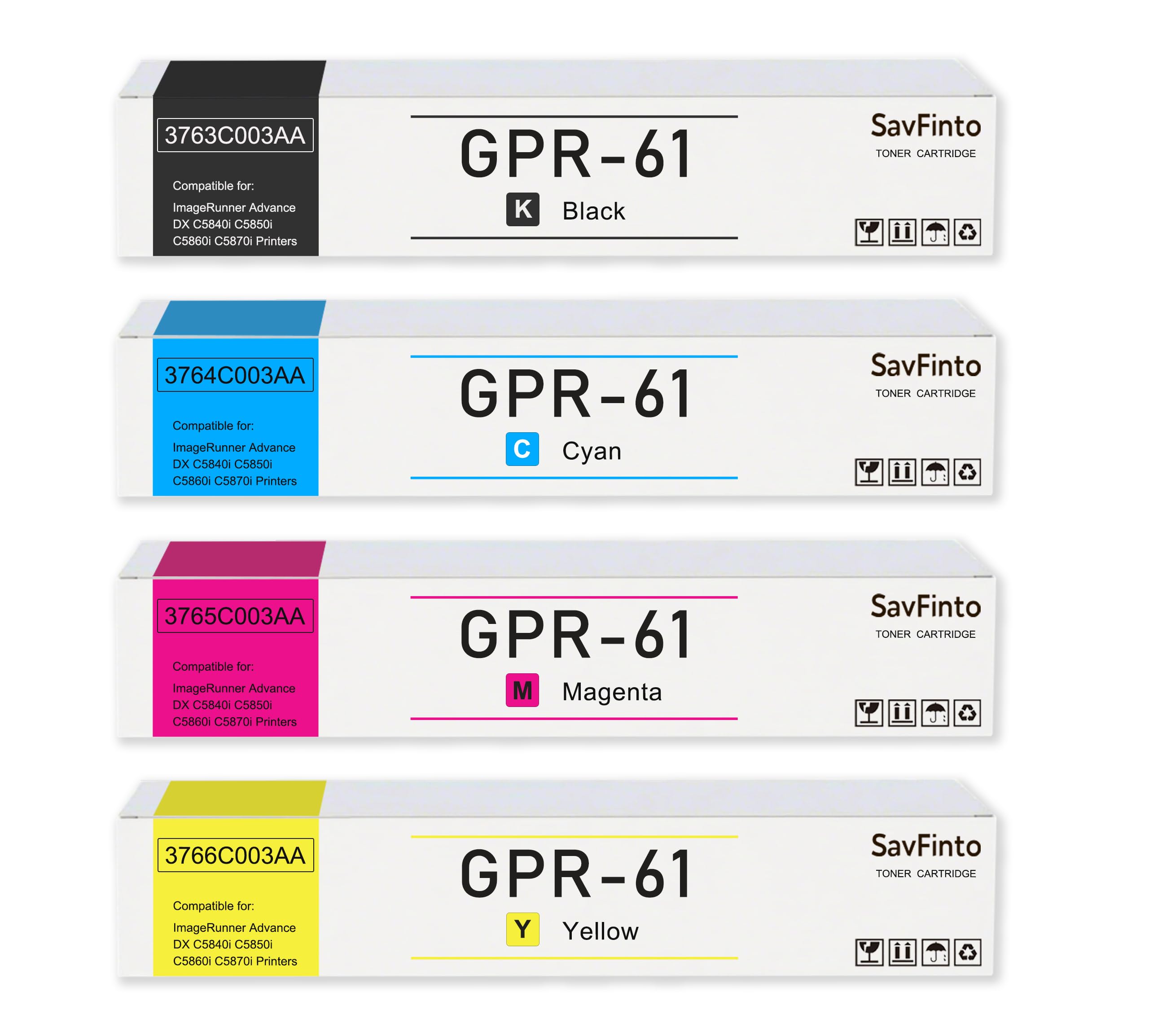 GPR-61 GPR61 Toner Cartridge Compatible with Canon ImageRunner Printer,BCMY
