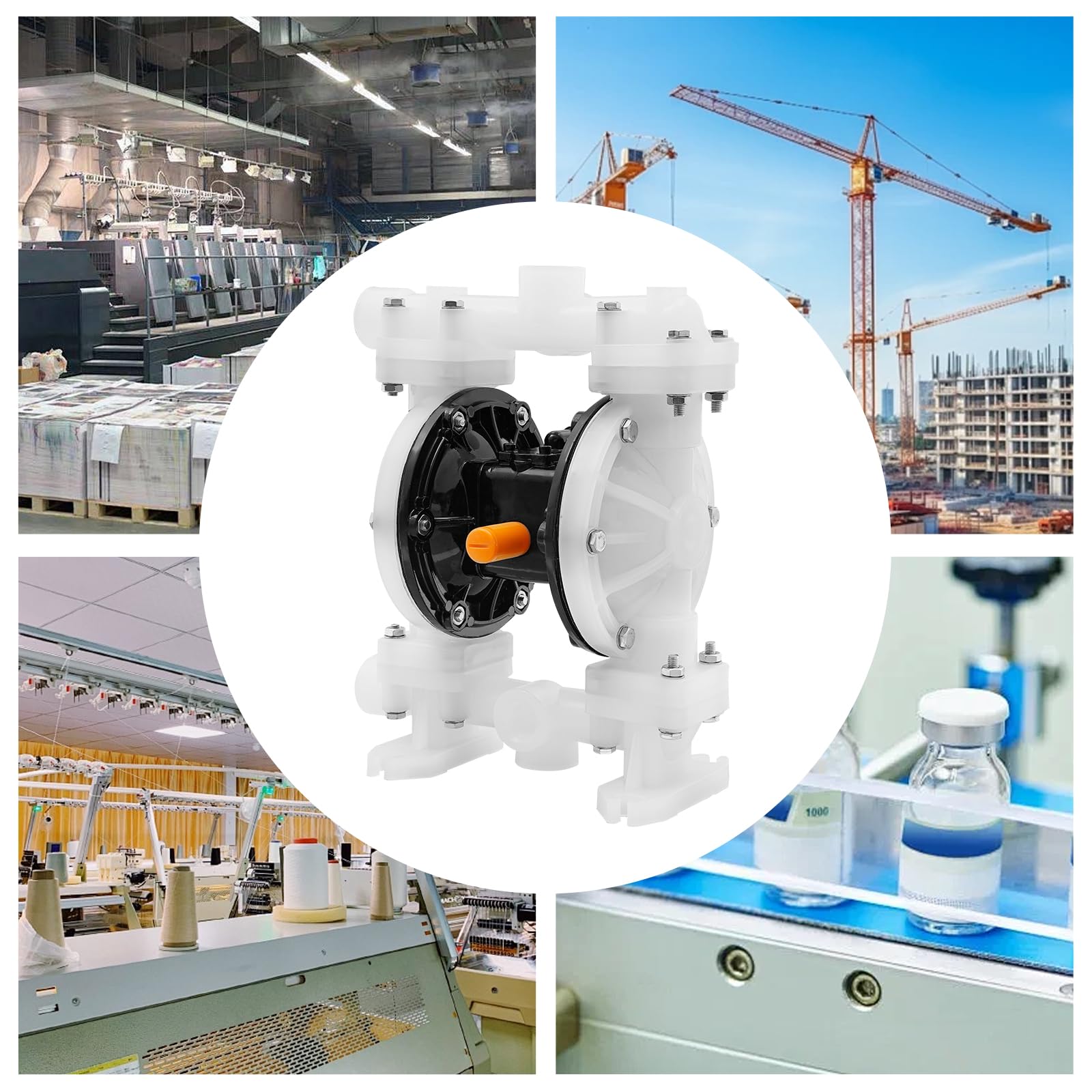 Luftbetriebene Doppelmembranpumpe Membranpumpe Druckluft Doppel-Membranpumpe Pneumatik Pneumatische Altölpumpe Druckluftmembranpumpe Membran-Pumpen Fasspumpe Wasserpumpe