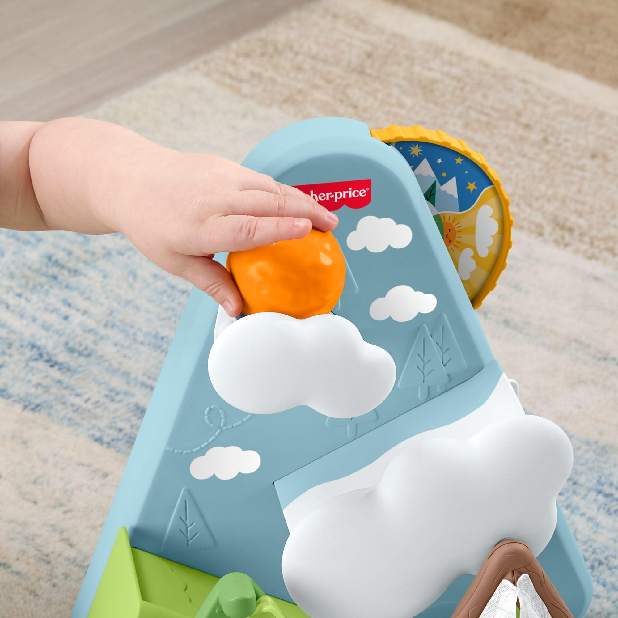 Fisher-Price Leśni Przyjaciele Góra z piłeczkami, wrzucanie elementów i raczkowanie, aktywizująca zabawka rozwojowa dla niemowląt 9 mies.+, JLB88
