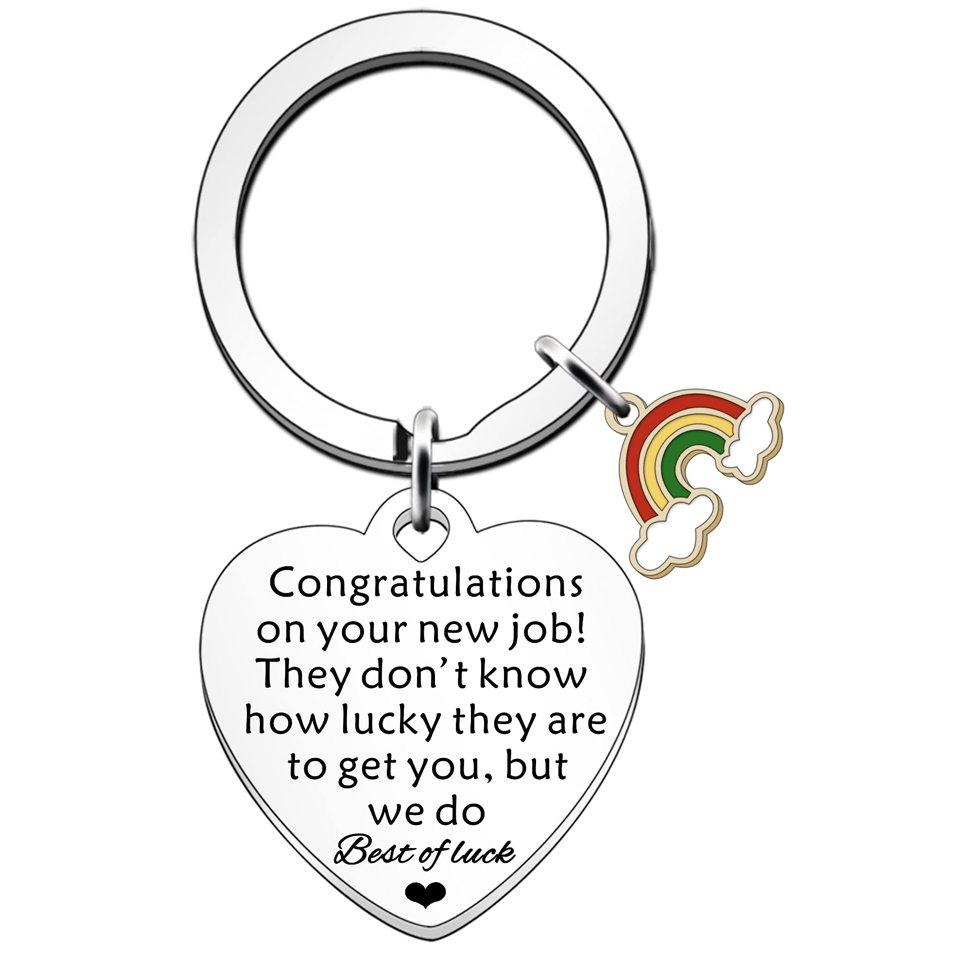 Sdofy Women's Silver Good Luck Gifts For - New Job Congratulations Keyring Leaving Presents For Colleagues