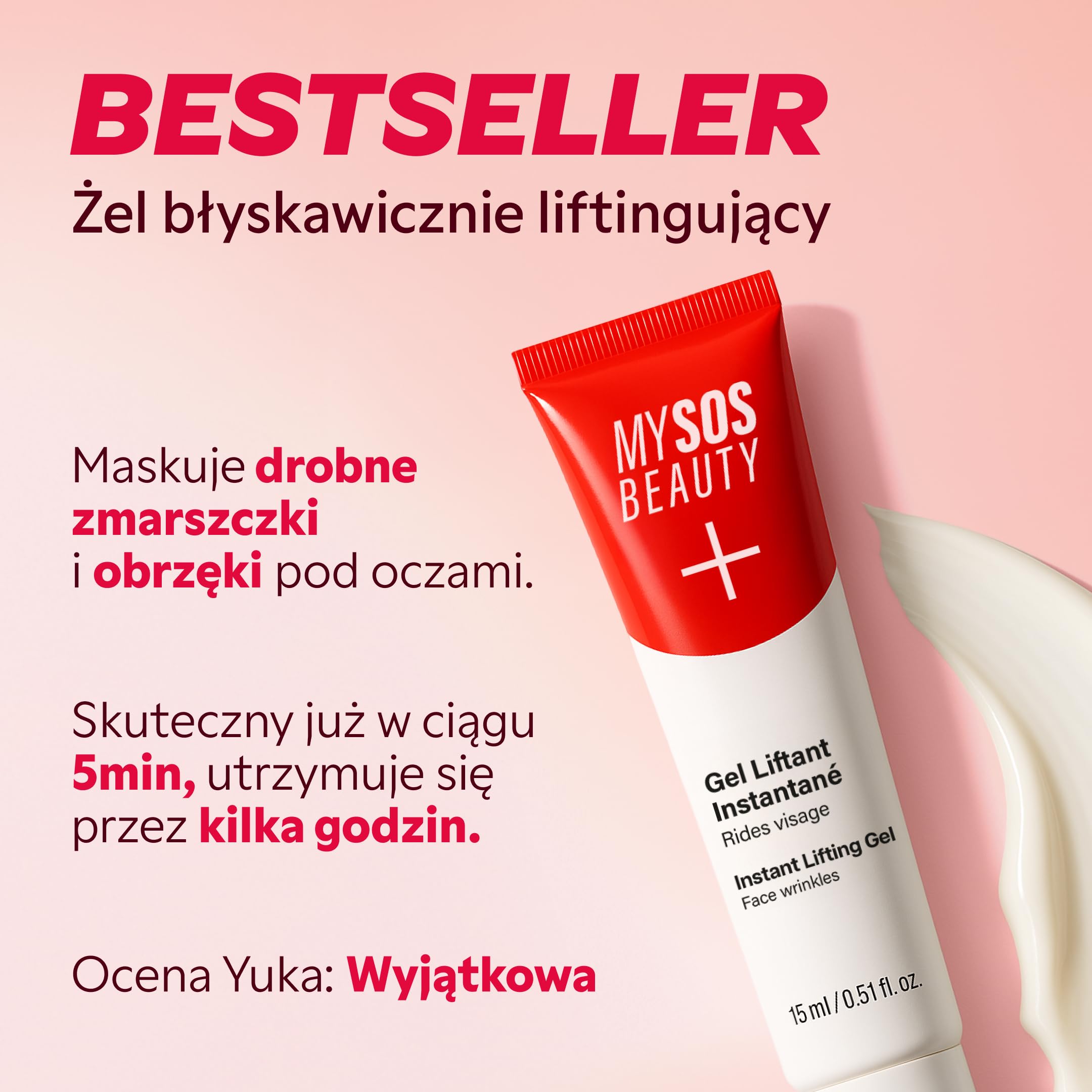 MYSOSBEAUTY wypełniacz zmarszczek – korektor zmarszczek – tymczasowy krem liftingujący do konturów oczu zapobiegający starzeniu się skóry – natychmiastowa pielęgnacja liftingowa na 8 godzin – redukuje
