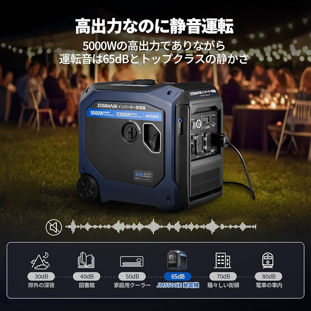 Amazon | JESIMAIK ガソリン発電機 JM5500iE 200V発電機 単相100V/200V