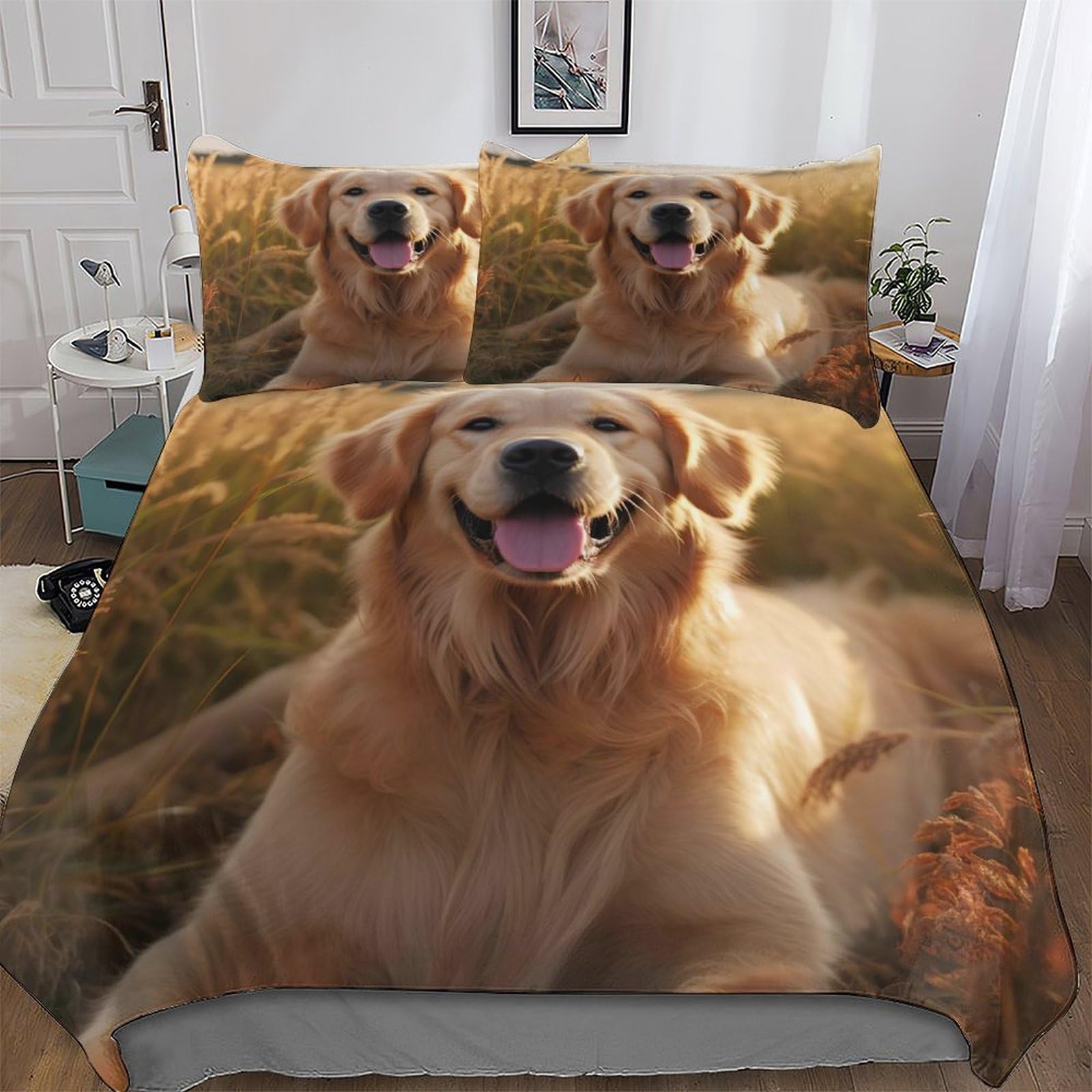 Housse de couette chien 220x240 cm parure lit microfibres
