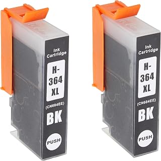 Go Inks® 2 Black Ink Cartridges to Replace HP 364 XL (HP364Bk) Compatible/Non-OEM for HP Photosmart Printers, High Capacity