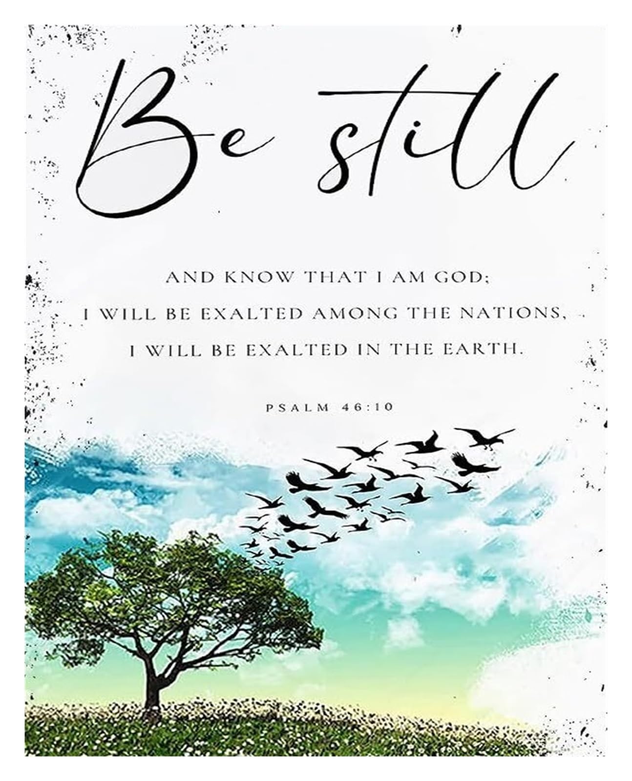 LLBOGRGGN Be Still and Know That I Am God Canvas Art, Contemporary Christian Wall Decor, Uplifting Gift for Home, Wedding, House Blessing​(Unframed,12x18inch(30x45cm))