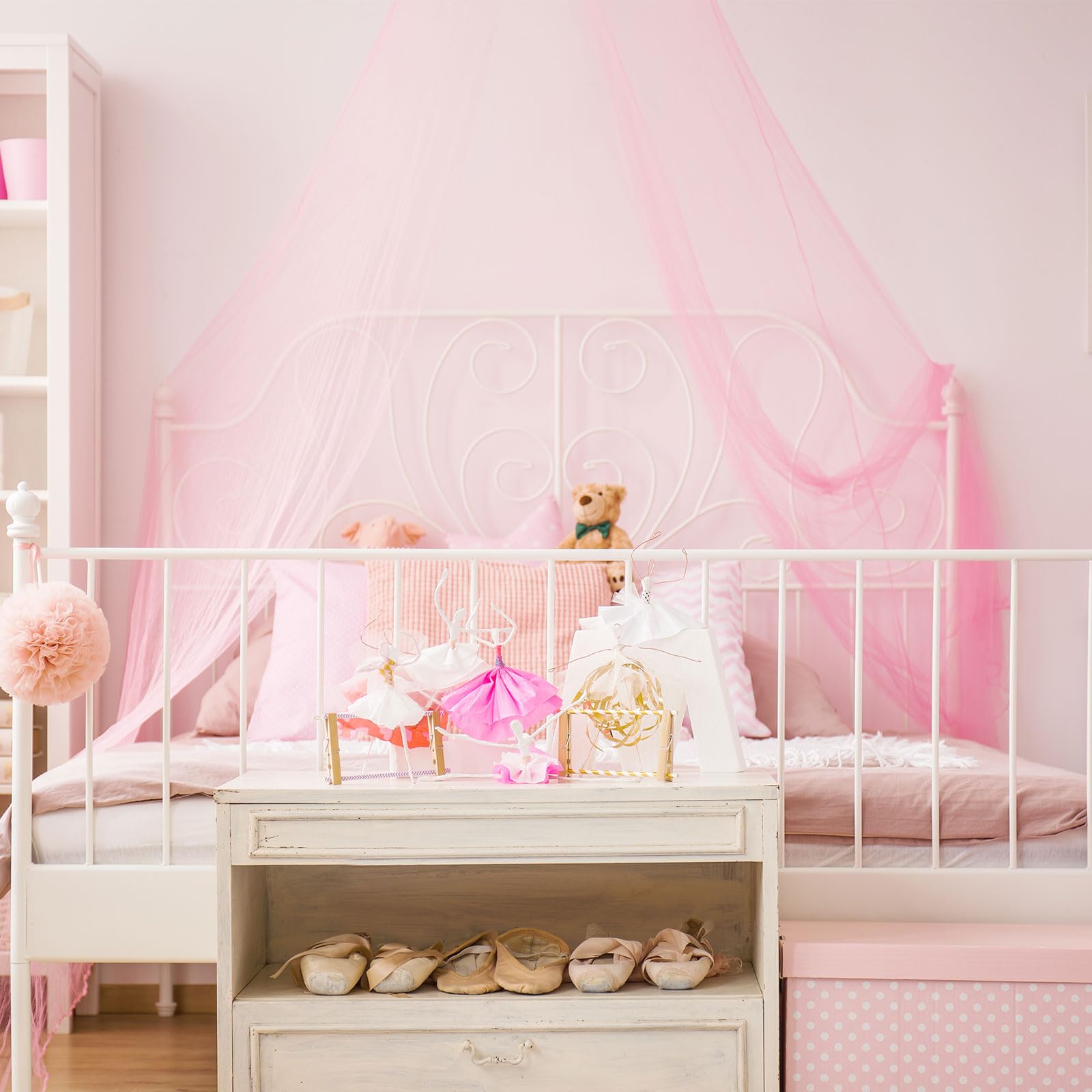 Moustiquaire De Lit En Dôme - 250x900x60cm - Protection Anti-Moustiques - Pour Lit Simple Ou Double - Intérieur/Extérieur - Rose