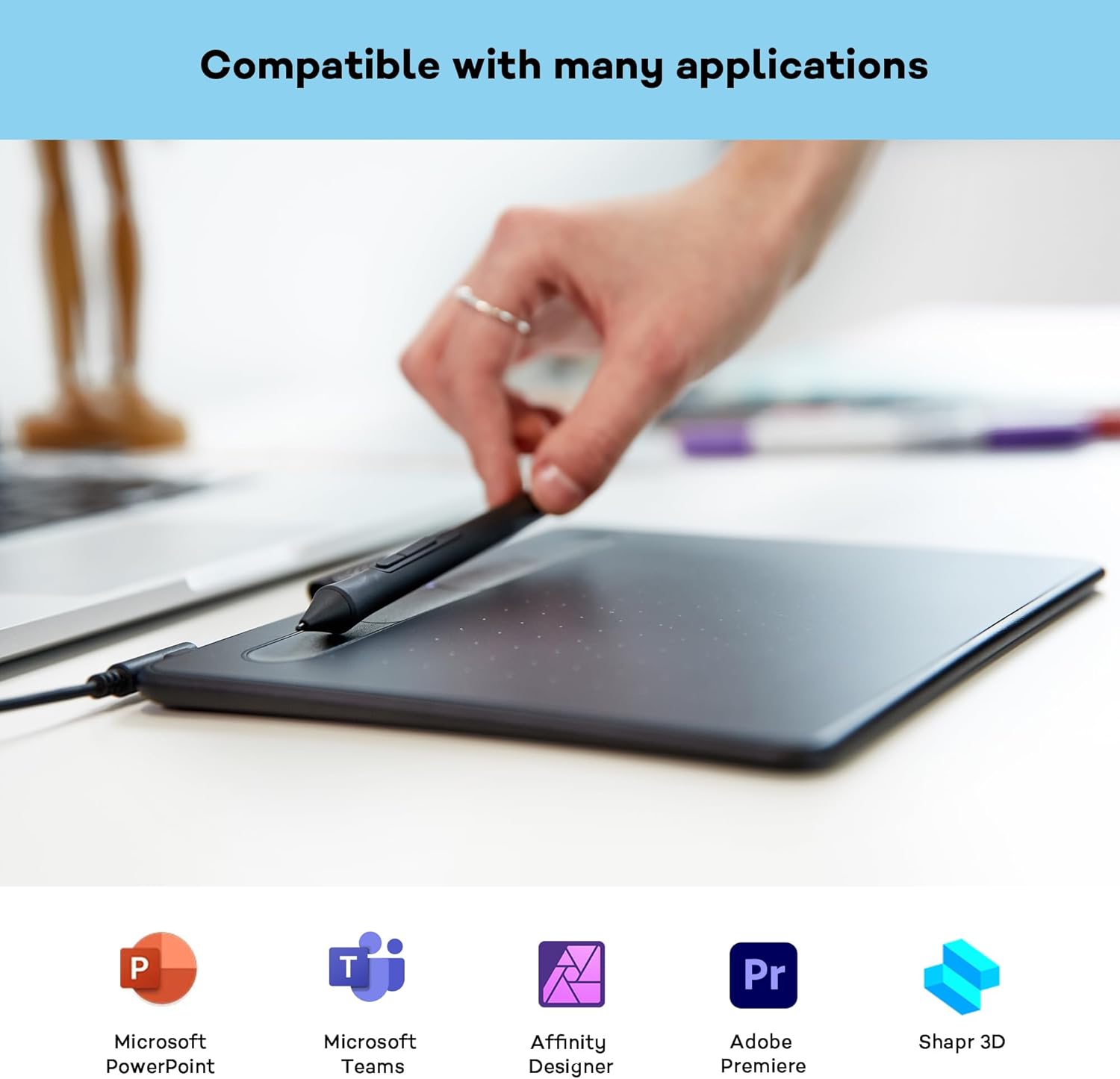 Wacom Intuos - digitizer - USB Intuos S, Wired, 2540 lpi, CTL-4100K-N (Intuos S, Wired, 2540 lpi, 152 x 95 mm, USB, 7 mm, Pen)