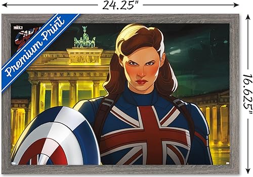 Miniatura 3 de Trends International Marvel Year of The Shield-Captain Carter - Póster de pared, 14.725 x 22.375 pulgadas, versión enmarcada de madera de granero