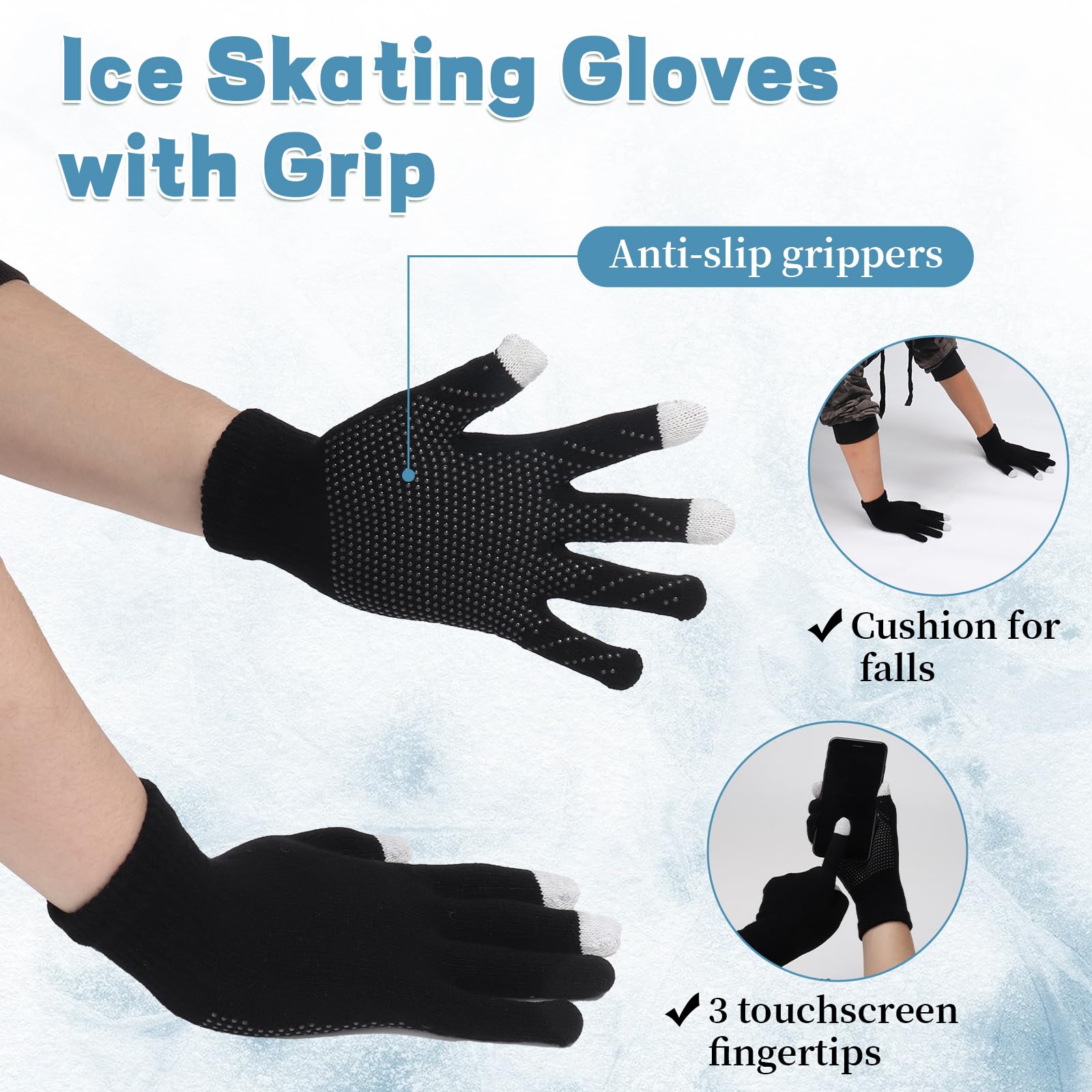 Juego de 2 calentadores de piernas, guantes y diadema para patinaje artístico, cremallera, forro polar, calentadores de piernas, calcetines para patinaje sobre hielo