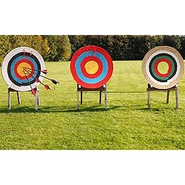 DOSTYLE Traditional Hand-Made Solid Straw Round Archery Target Shooting Coloured Rope Target Face Five Layer for Recurve Bows