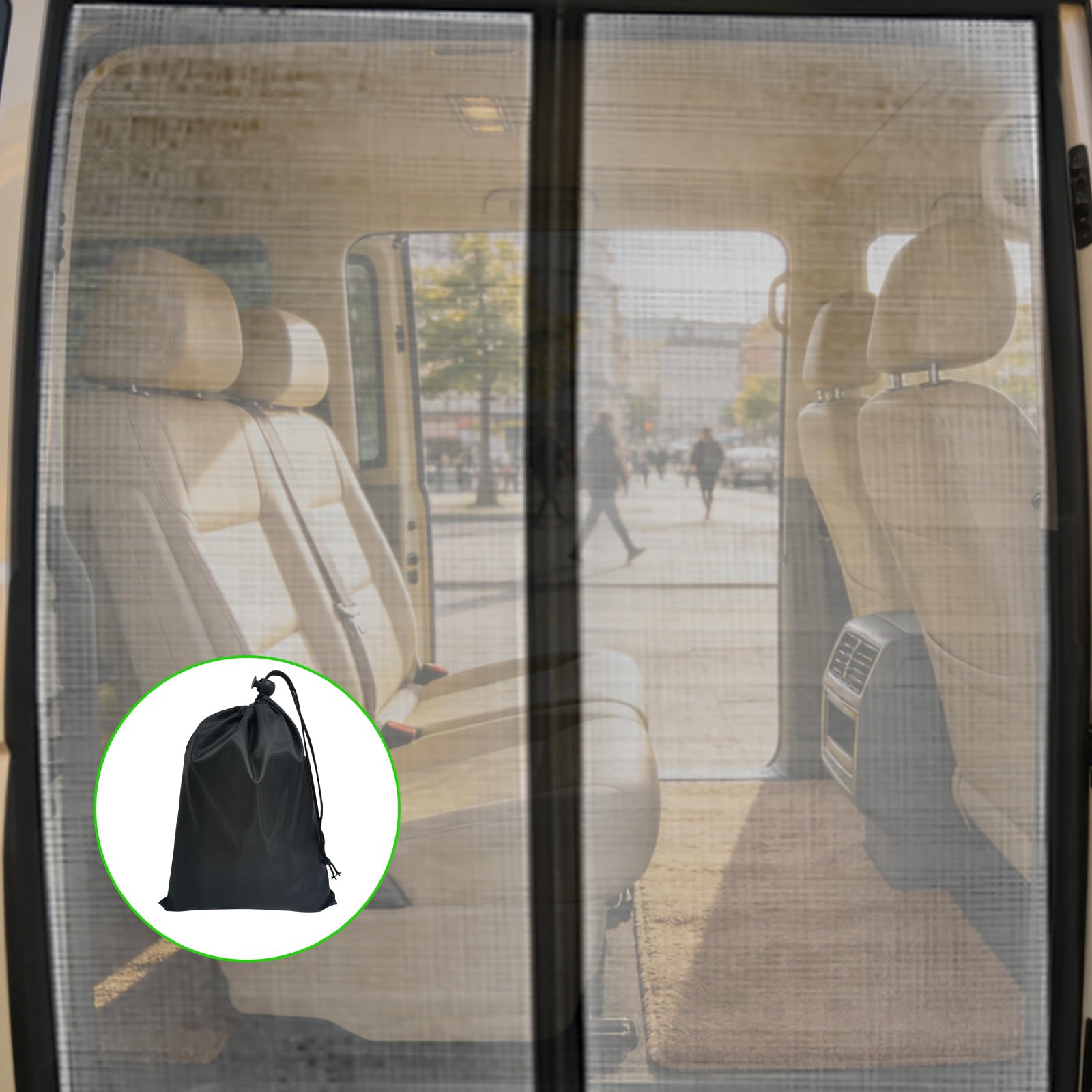 Moskitiera magnetyczna do VW T5 T6 drzwi przesuwnych, 145 x 115 cm, moskitiera samochodowa, ochrona przed owadami i słońcem, moskitiera samochodowa na kemping (drzwi boczne)
