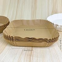 Vista 2 de 100 forros de papel desechables para freidora de aire, forros cuadrados para freidora de aire, papel pergamino antiadherente para freidoras de aire