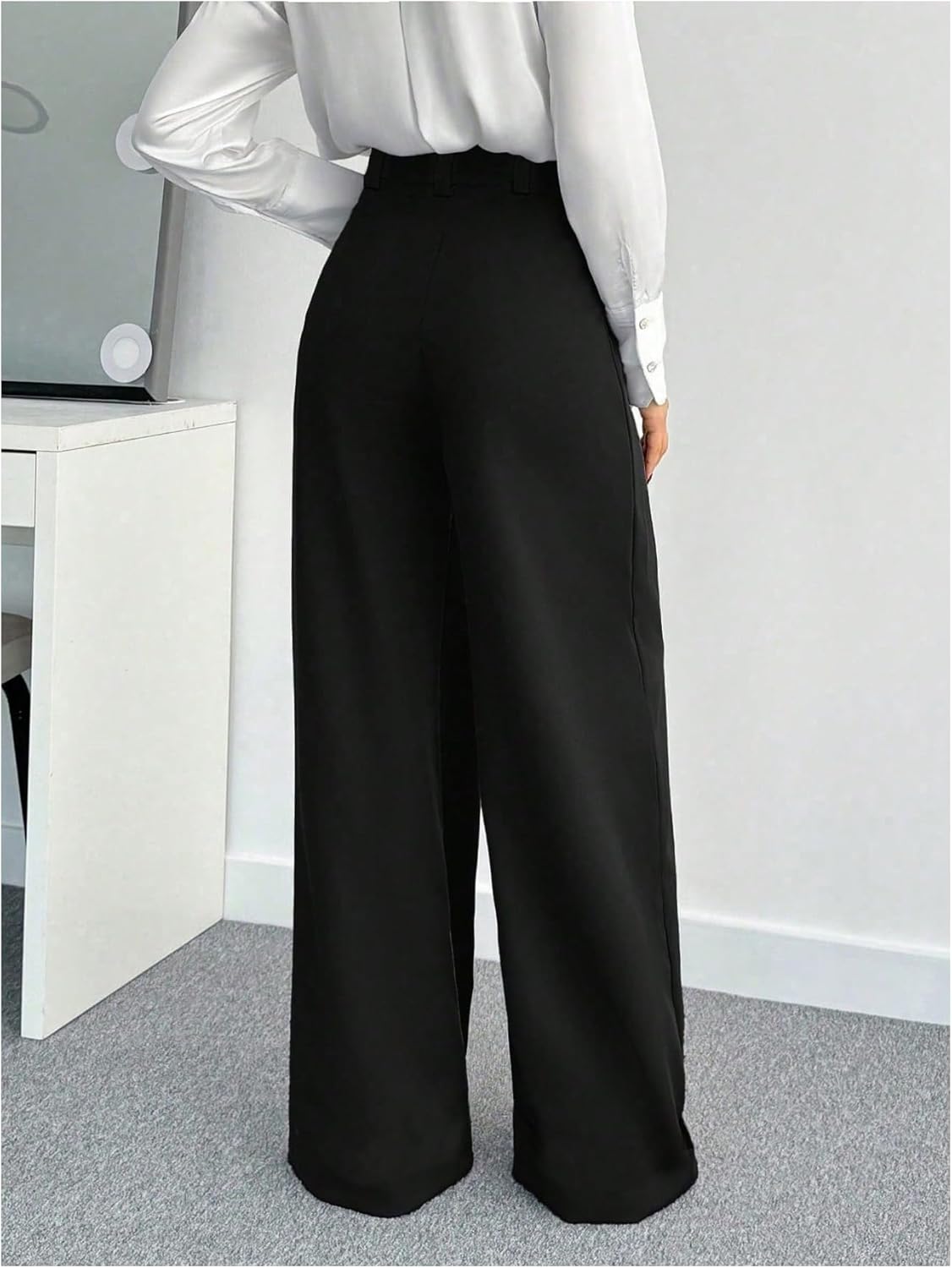 GORGLITTER Women's High Waisted Trousers Dress Pants Dressy Casual Wide Leg Straight Business Casual Work Slacks Pants