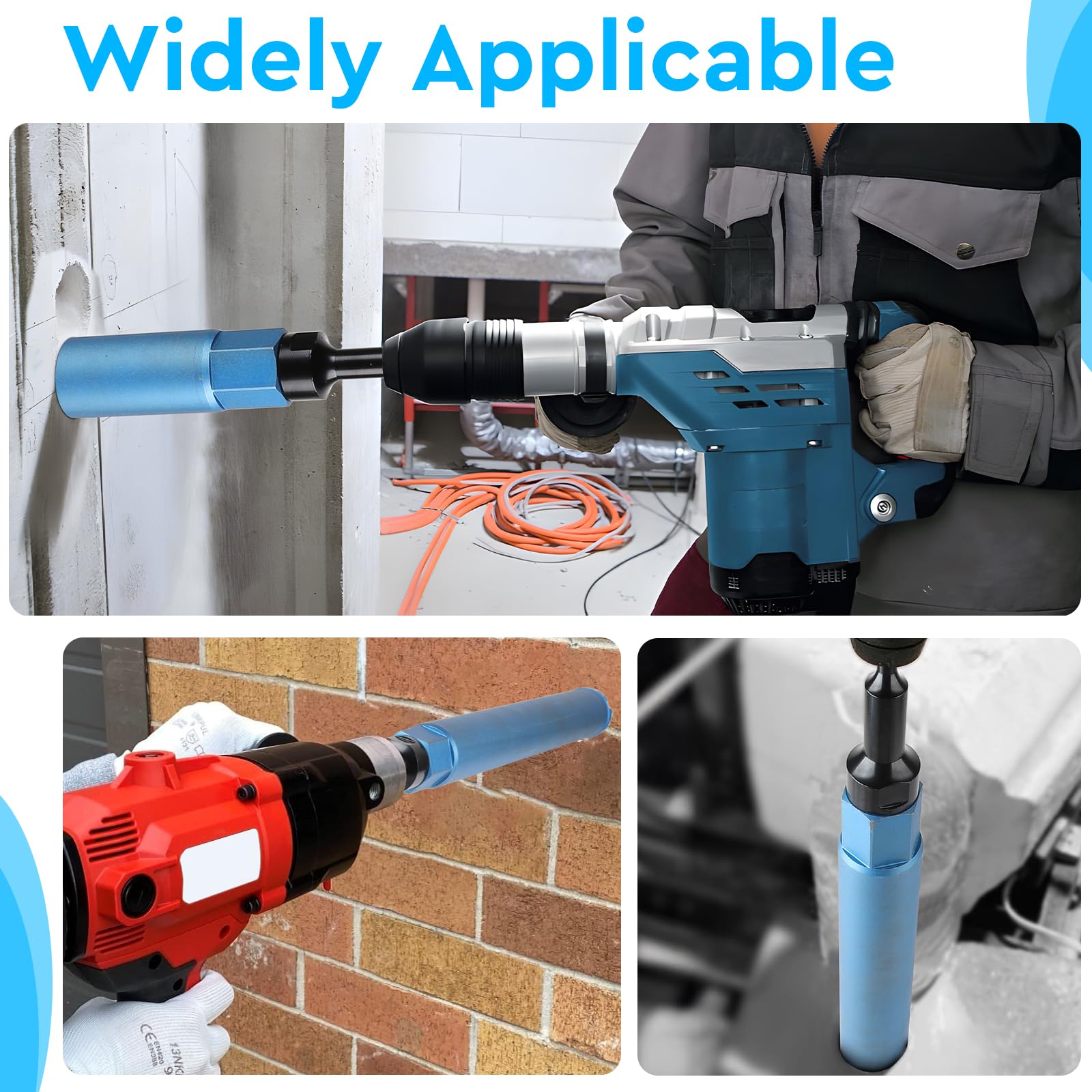 CPROSP 1¼ UNC diamantboorkroon met SDS-Plus-adapter, kernboorkroon, diameter 110 mm, lengte 420 mm, kernboor voor boren in beton, gewapend beton, metselwerk en steen