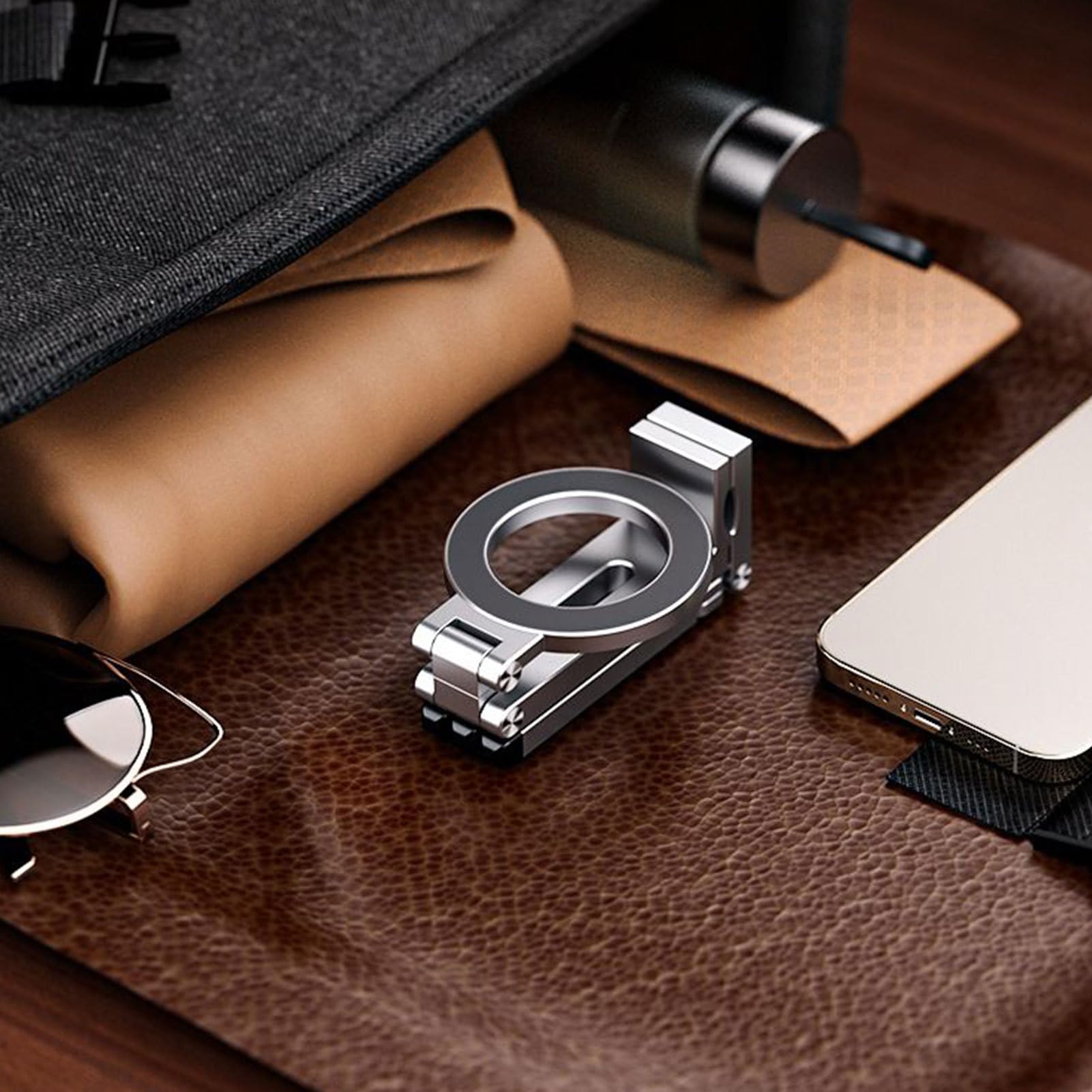 Treppiede Magnetico Treppiede con Clip, Rotazione 360°, Pieghevole Compatto | Treppiede Magnetico Tascabile Per Telefono Per Viaggi, Palestra, Ufficio, Registrazione Video, Selfie, Live