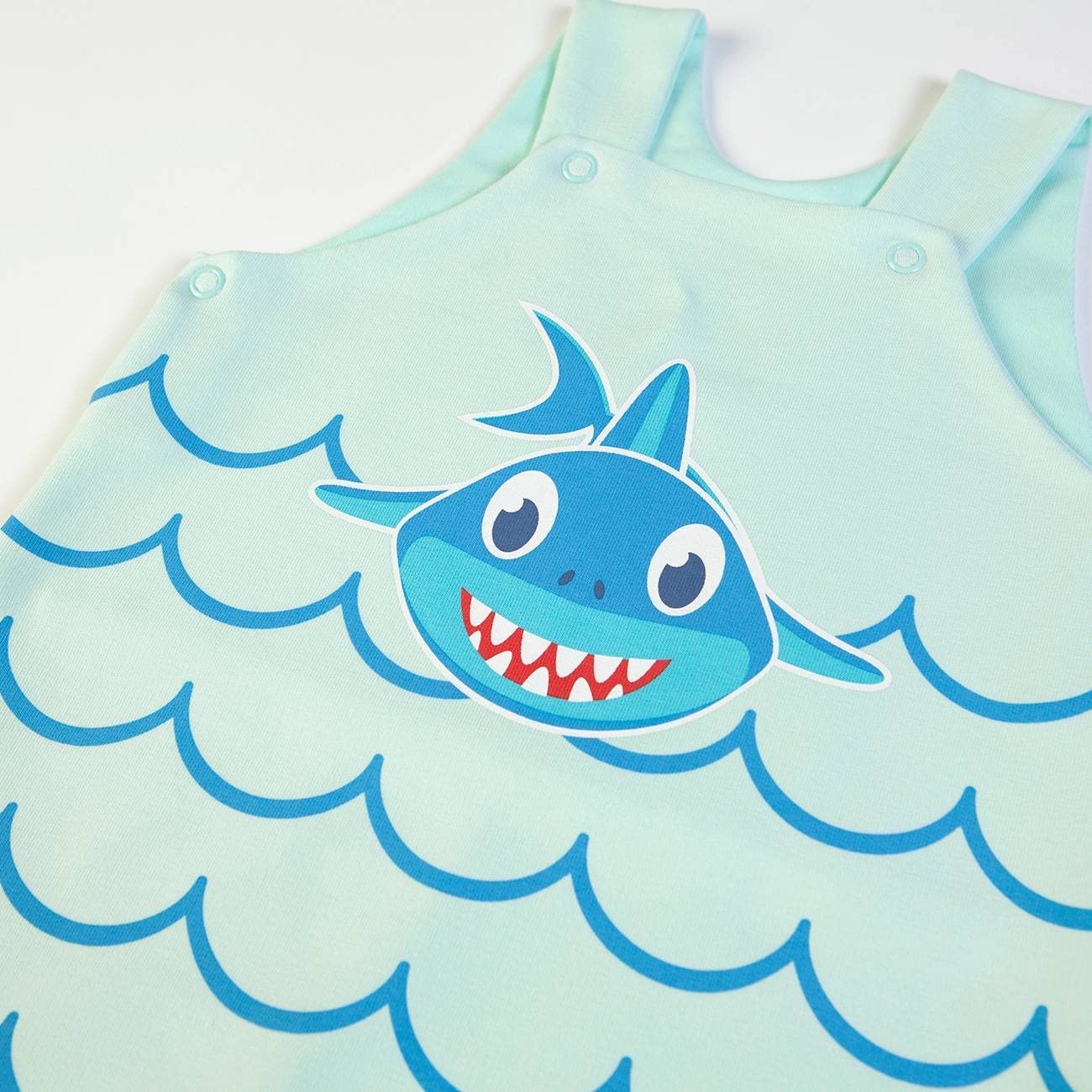 nene Baby-Strampler für den Sommer, aus Baumwolle, 1-18 Monate, grün und blau, Baby Shark, grün, 12 Monate