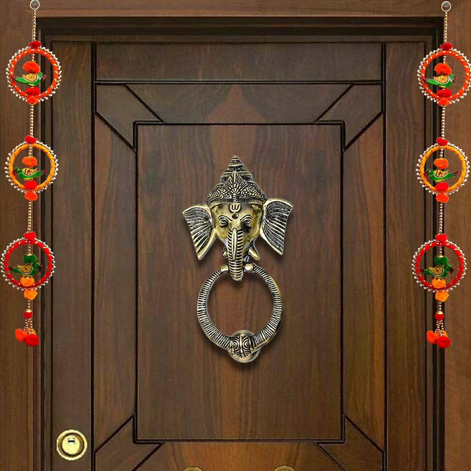 Beautiful Trishul Door Knocker in Brass with Antique Finish (Pack of 1, Size 8 inch) — Amazon image 4