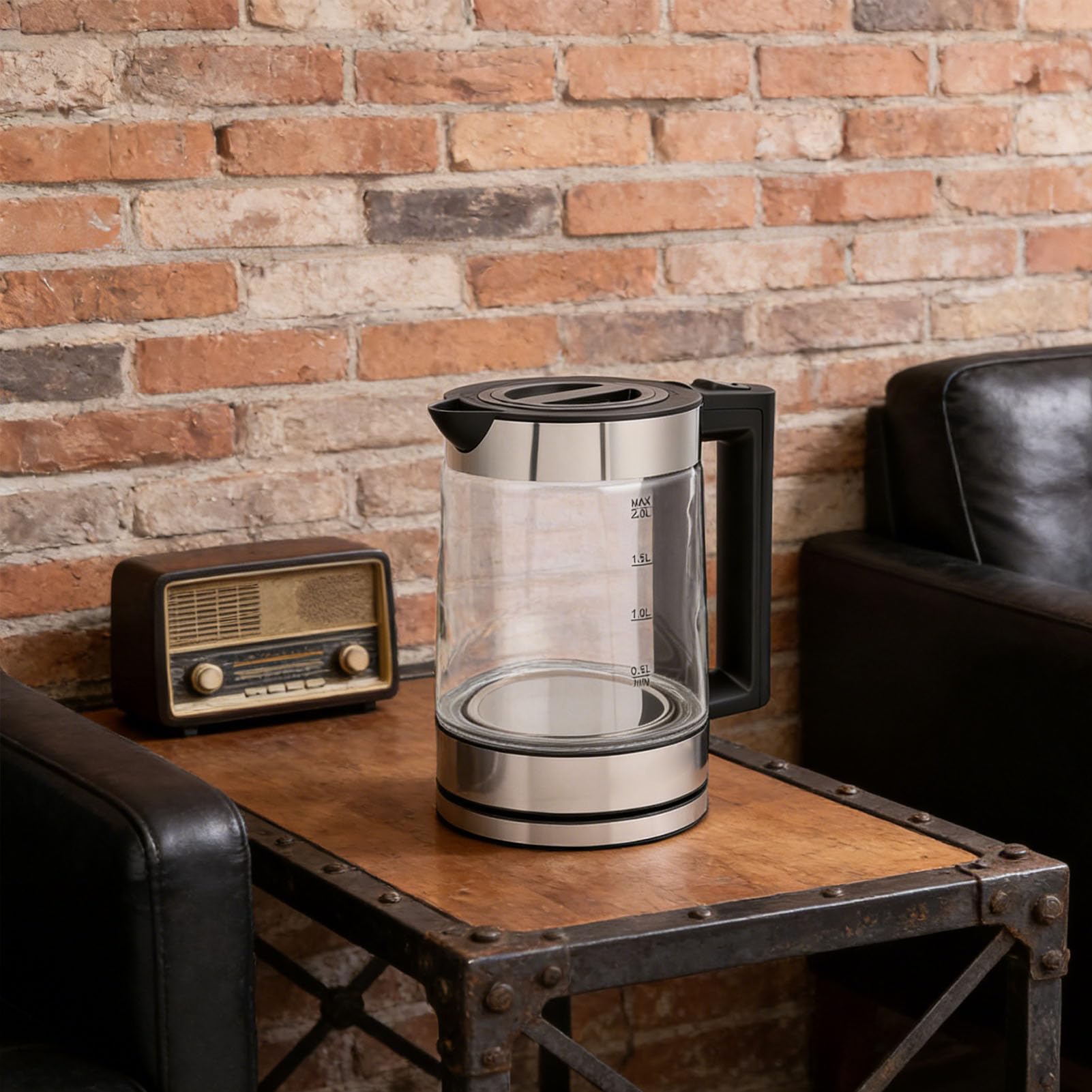 Dpofirs Hervidor Eléctrico con Infusor de té, Hervidor de té Turco, Tetera Eléctrica de Doble Olla, Ebullición Rápida (EU)