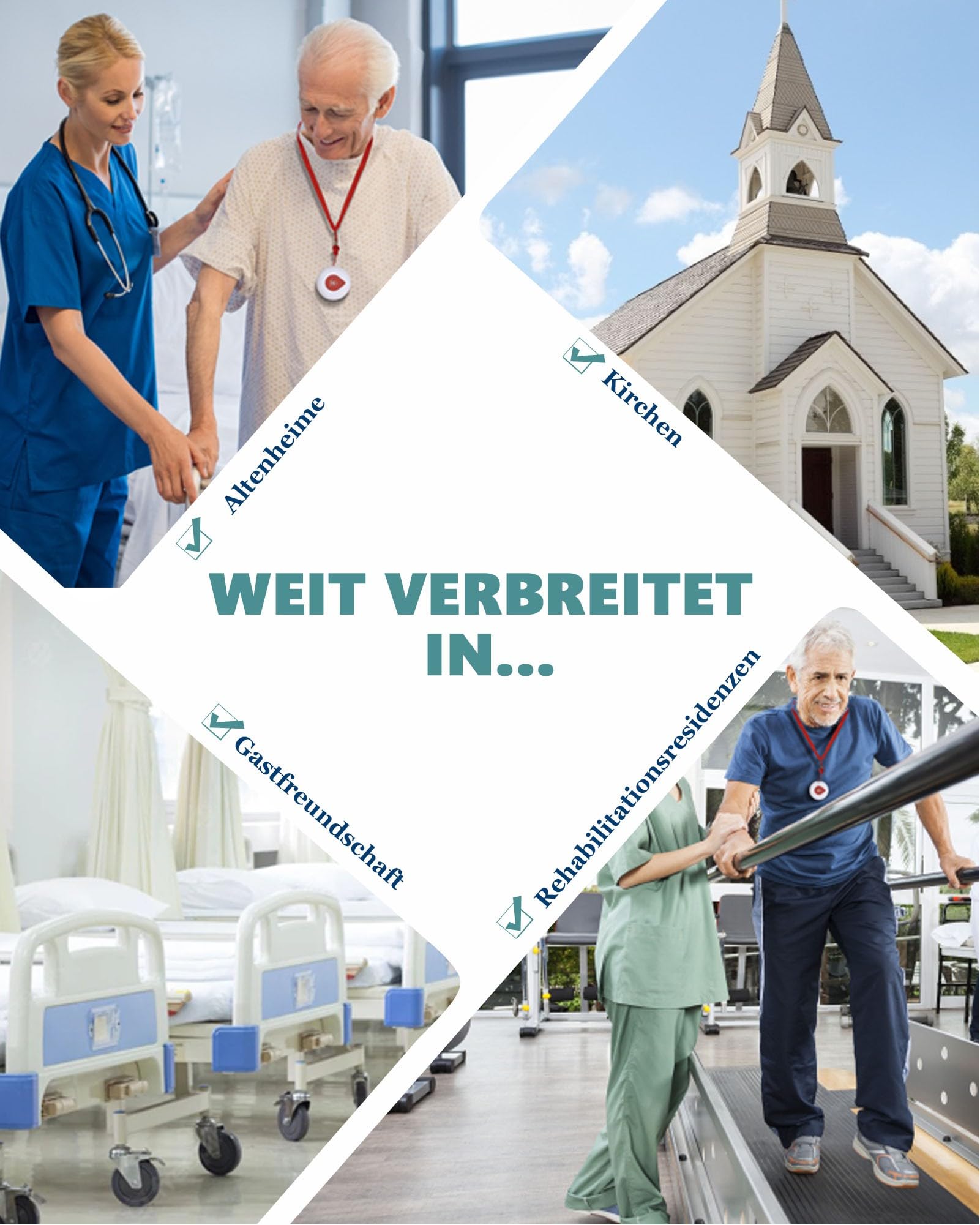Drahtloses SanitäterPagingSystem, Schwesternrufsystem mit DisplayEmpfänger, 20 Wasserdichten Ruftasten, geeignet für Pflegeheim, Krankenhaus, Zahnklinik, Infusionsraum