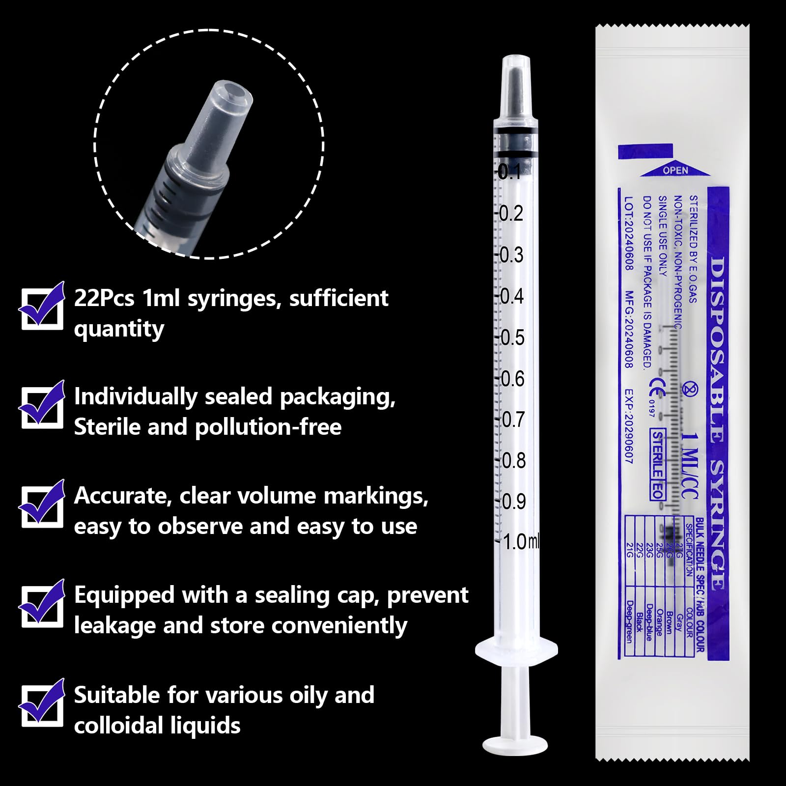 Hengxinc 30Pcs 1l Colostru Syringe With Caps, Colostru Collection - View #2