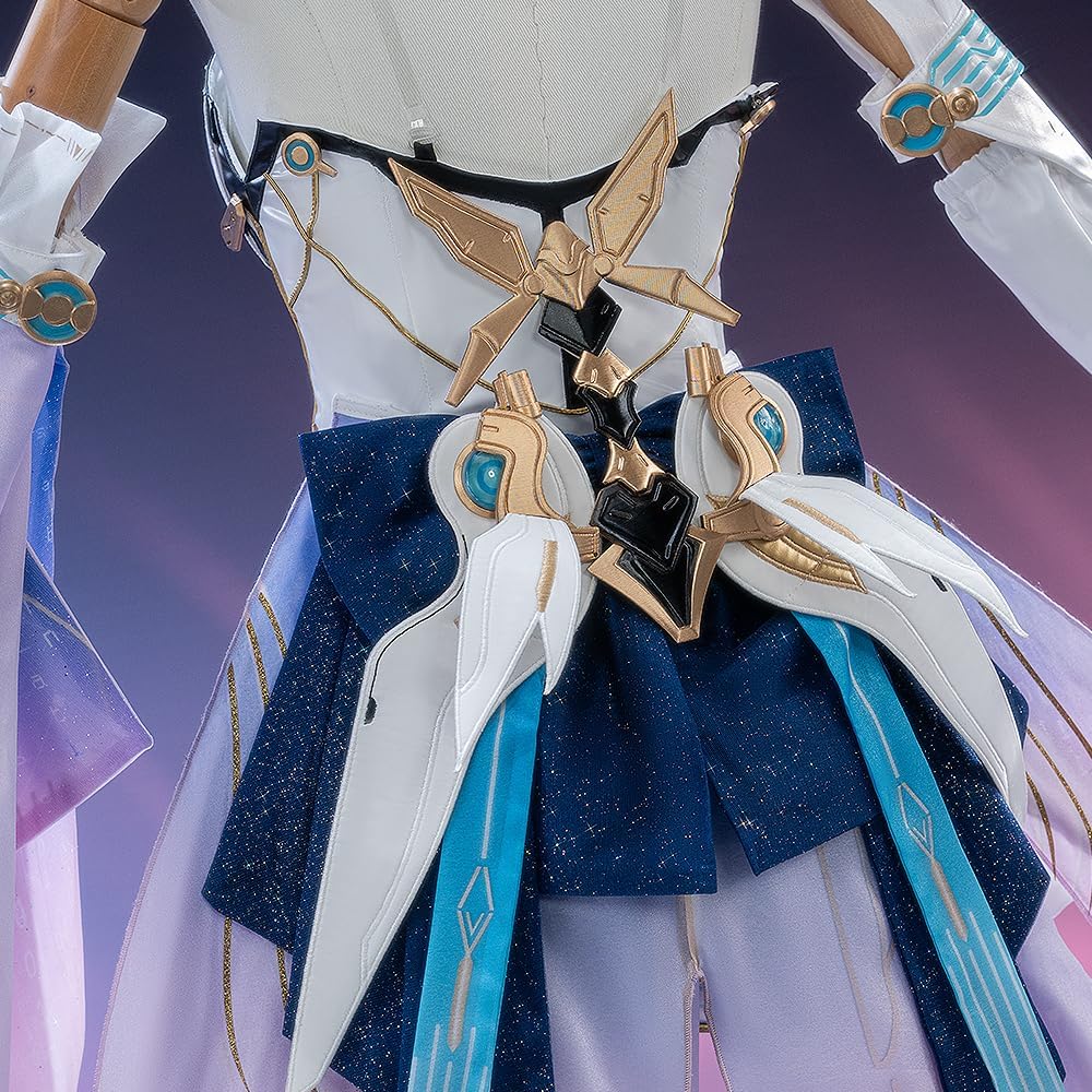 Aemeath Cosplay Wuthering Waves Costumes White Dress with Flounces Women Cosplay Outfit Full Set for Halloween Party