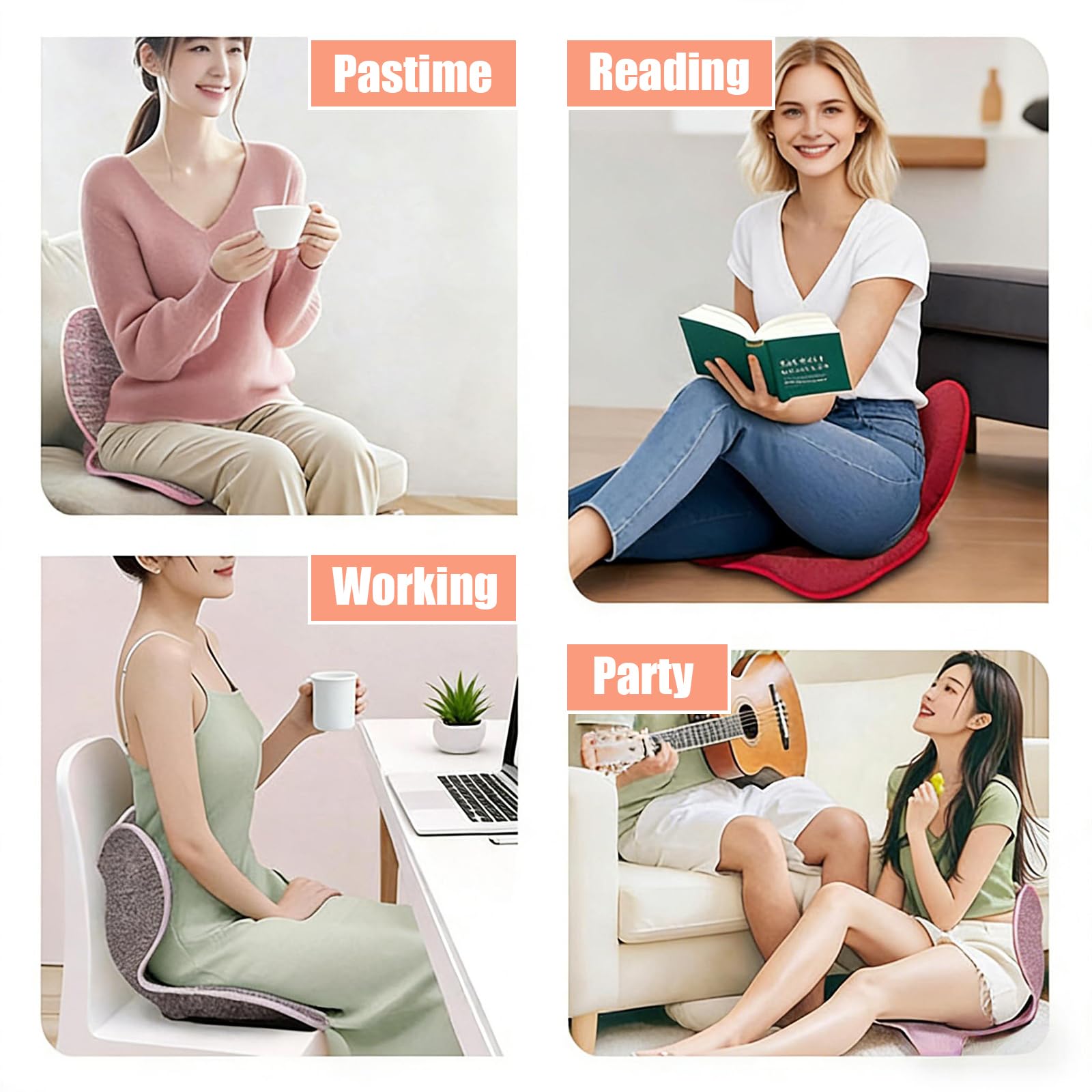 Ergonomiczna poduszka lędźwiowa, poduszka pod plecy i siedzenie w jednym, poduszka w kształcie płatków, poprawia komfort siedzenia i wspiera talię dla rodzin, biur i samochodów