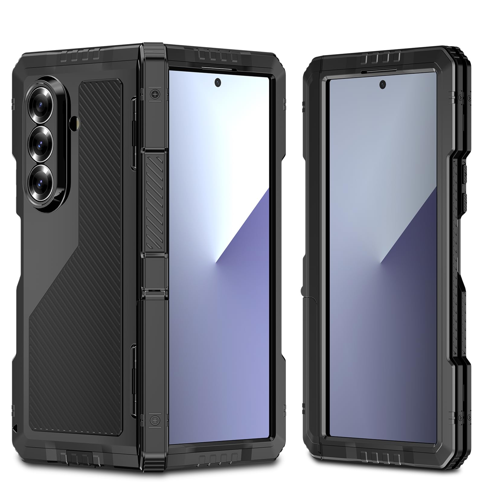 Photo 1 of LOVE MEI Compatible with Samsung Galaxy Z Fold 7 Metal Case, Built-in Kickstand Screen Protector Heavy Duty Military Rugged Shockproof Cover with S Pen Holder Support Wireless Charging (GREEN)
