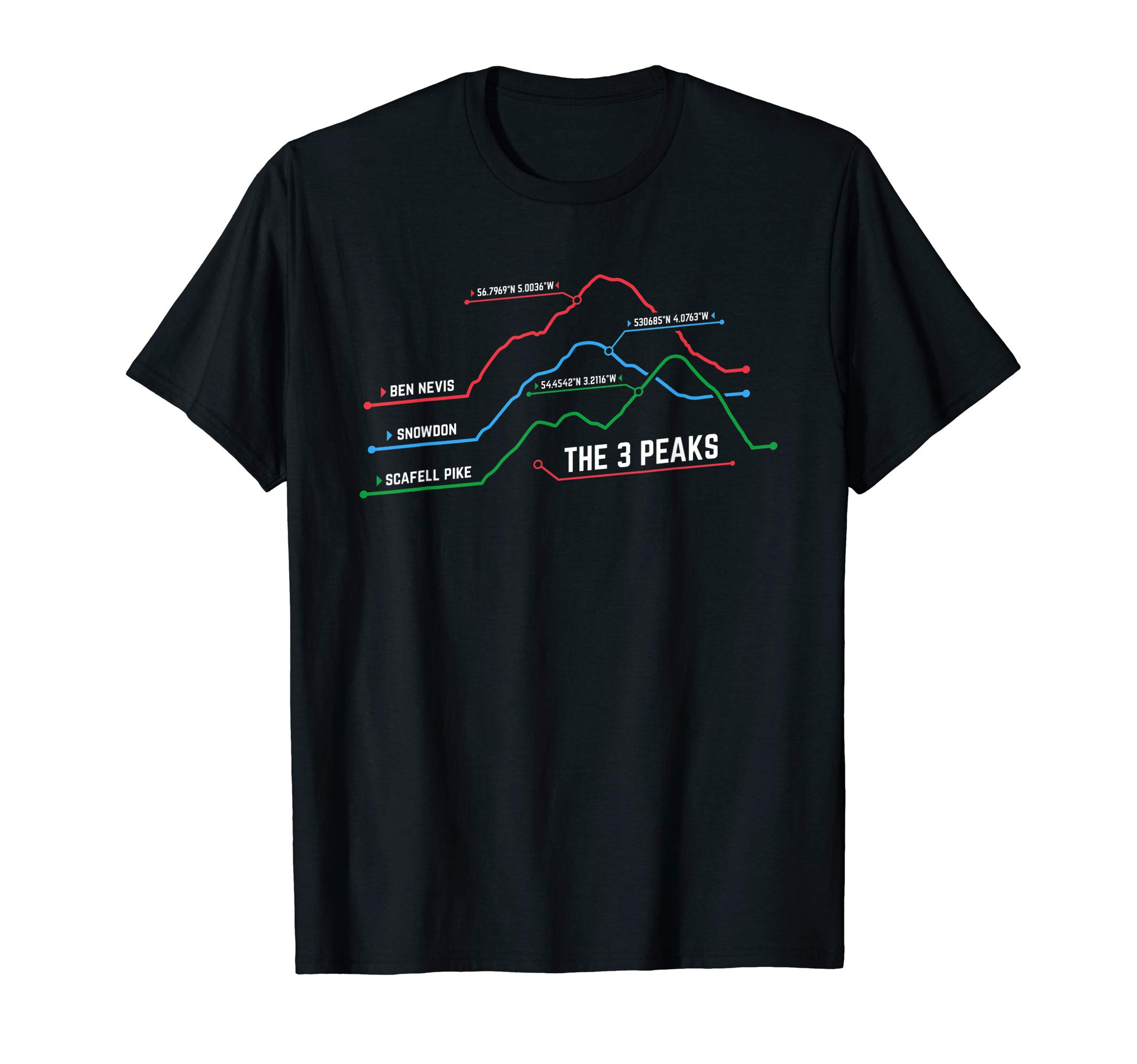 Challenging Walking Apparel Co.3 Peaks Challenge The Mountain Elevation Three Peaks T-ShirtOEKO-TEX STANDARD 100