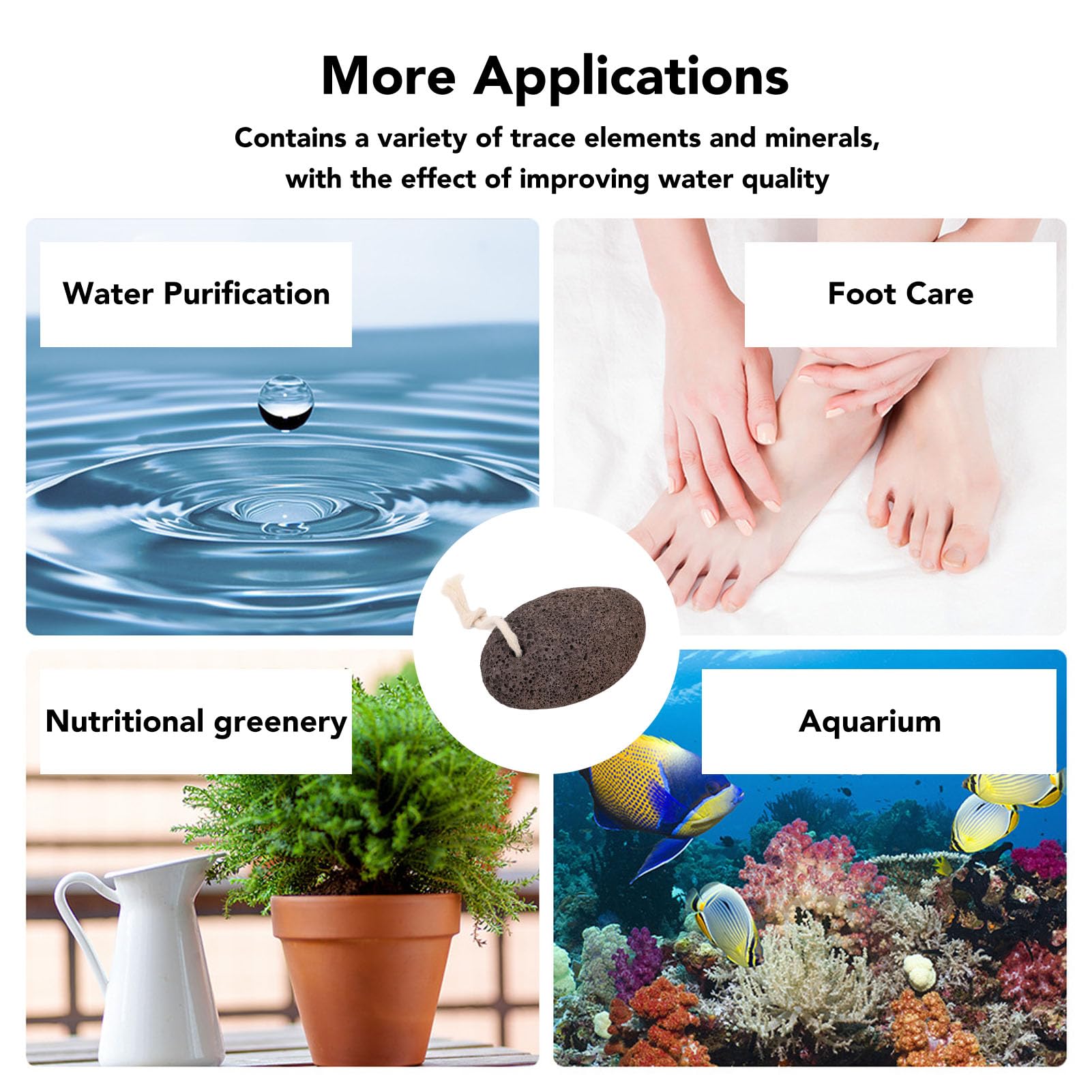 3pcs Pumice Stone for Feet Callus Remover for Feet, Gentle Exfoliating Scrubber with Multiple Uses, for Foot Care, Fridge Odor Elimination