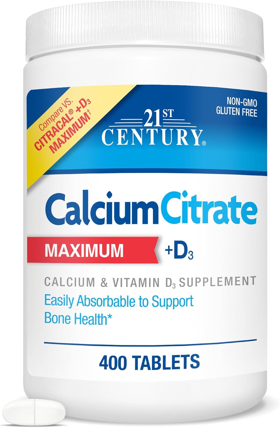 21st Century Vitamins Calcium Citrate Plus D3 Maximum Tablets, 400 Count 21st Century Vitamins Calcium Citrate Plus D3 Maximum Tablets, 400 Count