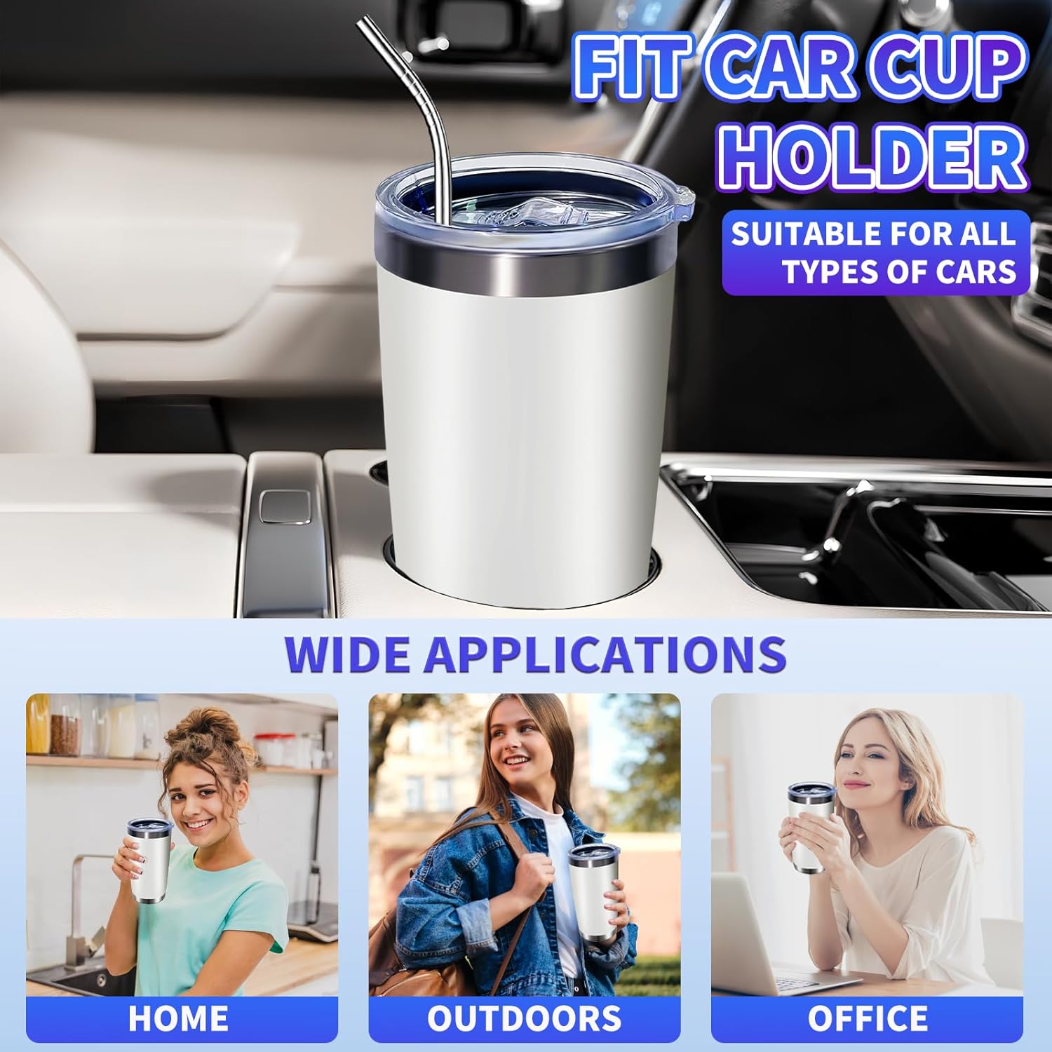 36 Pack, 20oz Stainless Steel Bulk Tumblers with Lids and Straws, Leakproof Double Wall Travel Mug for Hot/Cold Drinks, Home Office Outdoor Party Use, Durable Powder Coated Insulated Cup/White - Image 9