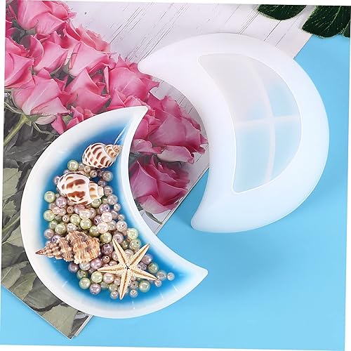 Miniatura 3 de EXCEART 7 piezas de soporte de joyería epoxi resina silicona luna bandeja joyería tarro llavero bandeja de joyería joyería de silicona resina epoxi