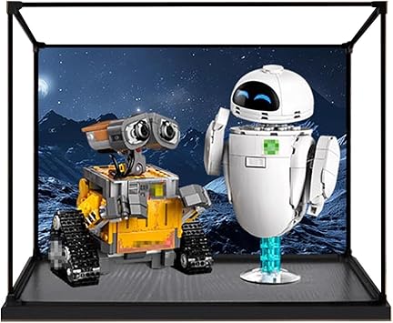 Acrylic Display Case for Lego 43279 Wall-E and Eva Robots Building Set Dustproof Display Box & Showcase, Display Box Compatible with Lego 43279 -Only Display CaseBack Spray 1