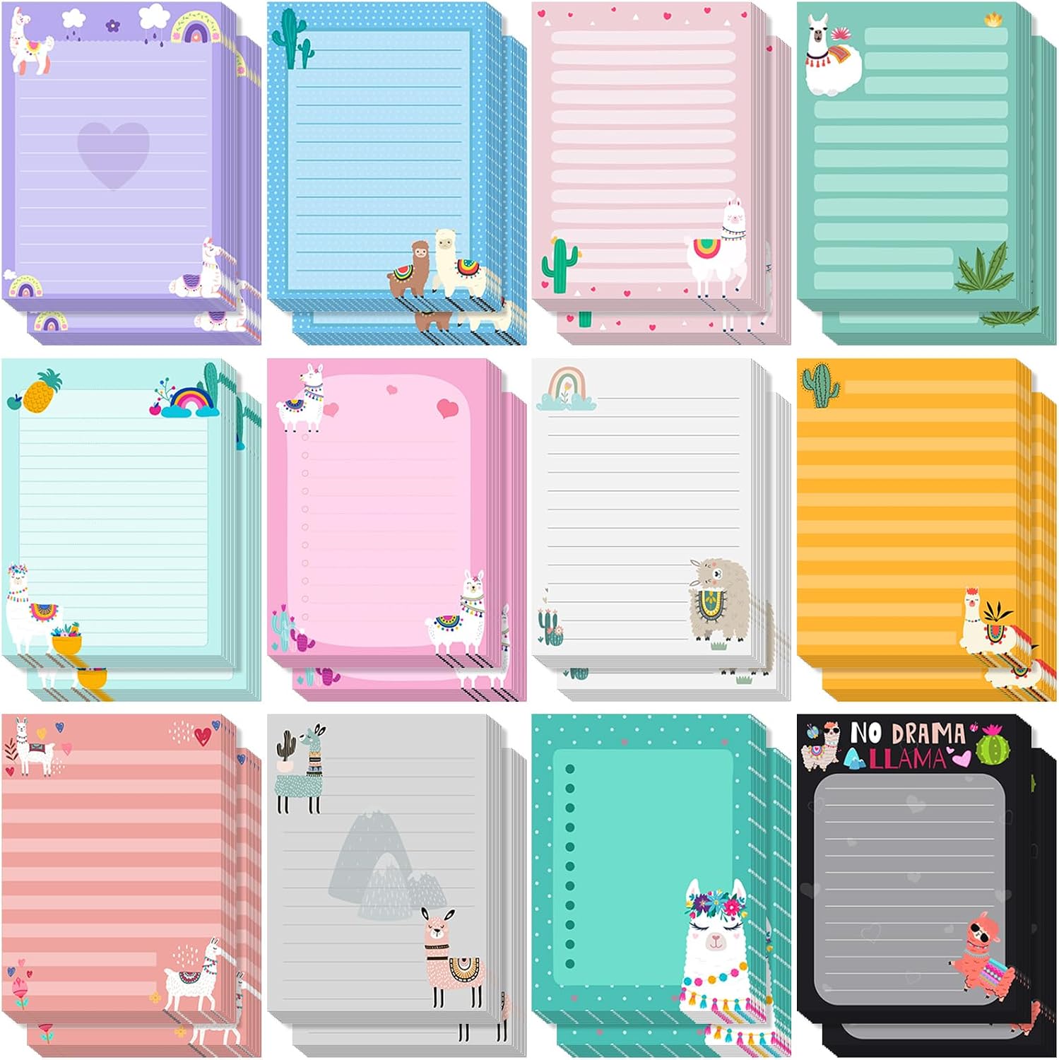 Amazon.com : Gilprop 24 Pcs Llama Gift Llama Sticky Notes Alpaca Sticky ...